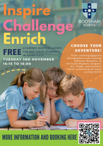 Image of the poster advertising this with QR code